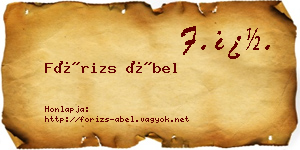 Fórizs Ábel névjegykártya