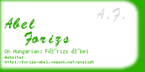 abel forizs business card