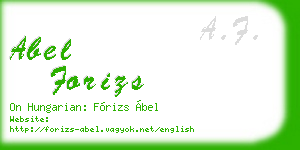abel forizs business card